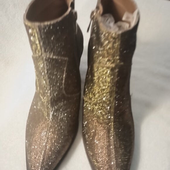 Jessica Simpson Bronze glitter western booties. - Picture 4 of 5